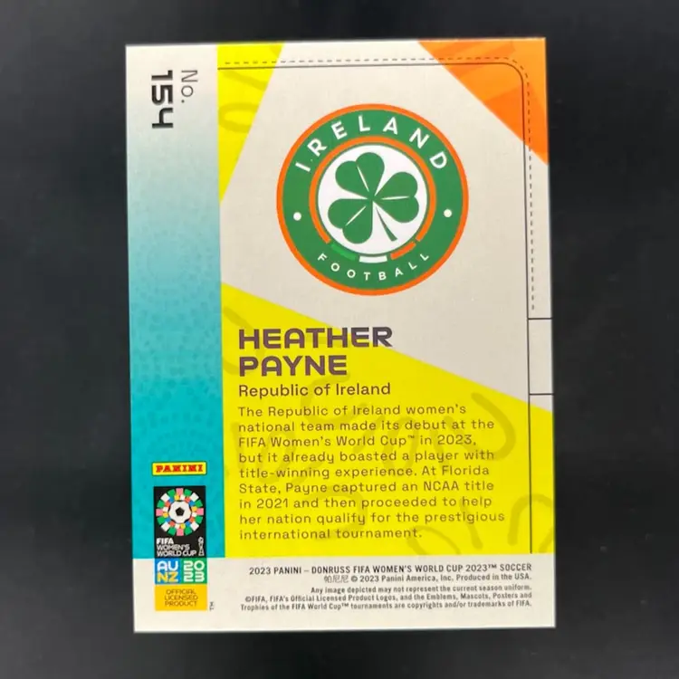 Heather Payne 2023 Donruss Women’s World Cup Red /299 Soccer Card