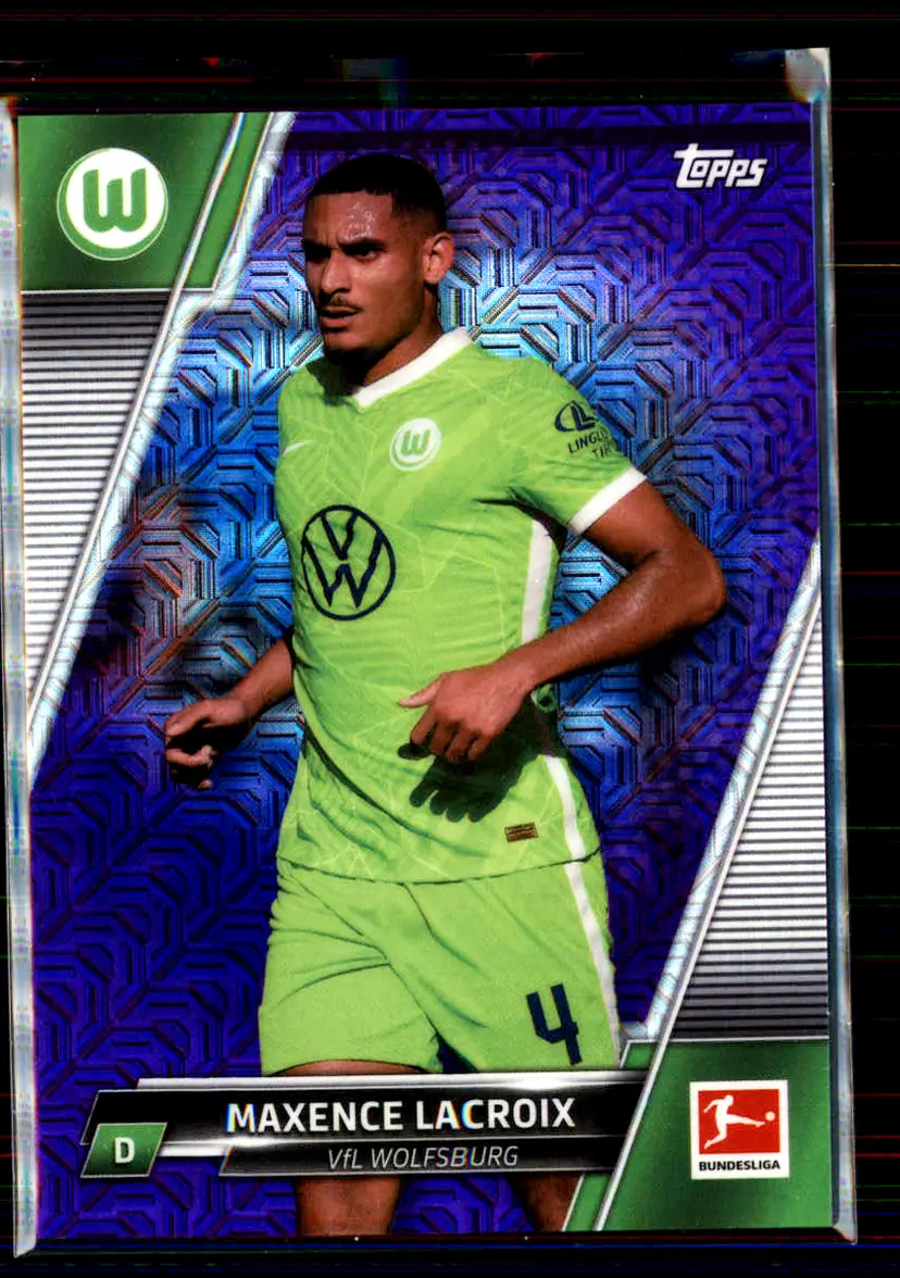 Maxence Lacroix #/250 2022 Topps Chrome Bundesliga Japan Purple #100 - (135) - VfL Wolfsburg