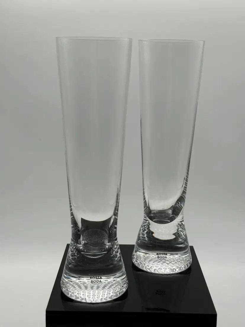 Kosta Boda Pair Of Crystal Vases