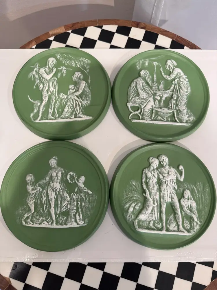 Vintage Hand Painted Ceramic Plaques