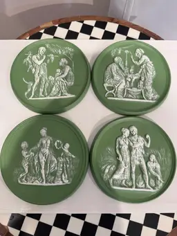 Vintage Hand Painted Ceramic Plaques