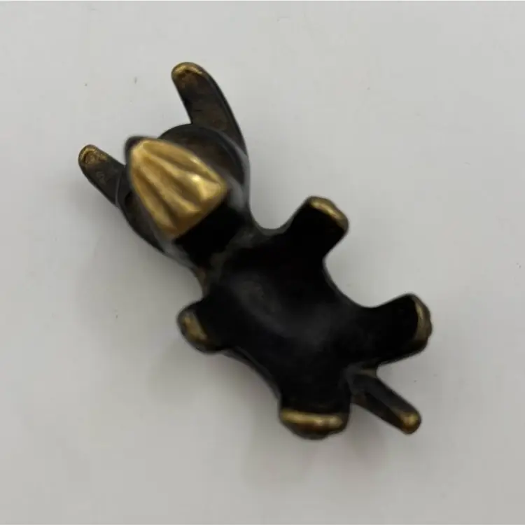 #01 Walter Bosse Bronze/brass Dog  Schnauzer scottish Terrier Egg Cup Ring Holder