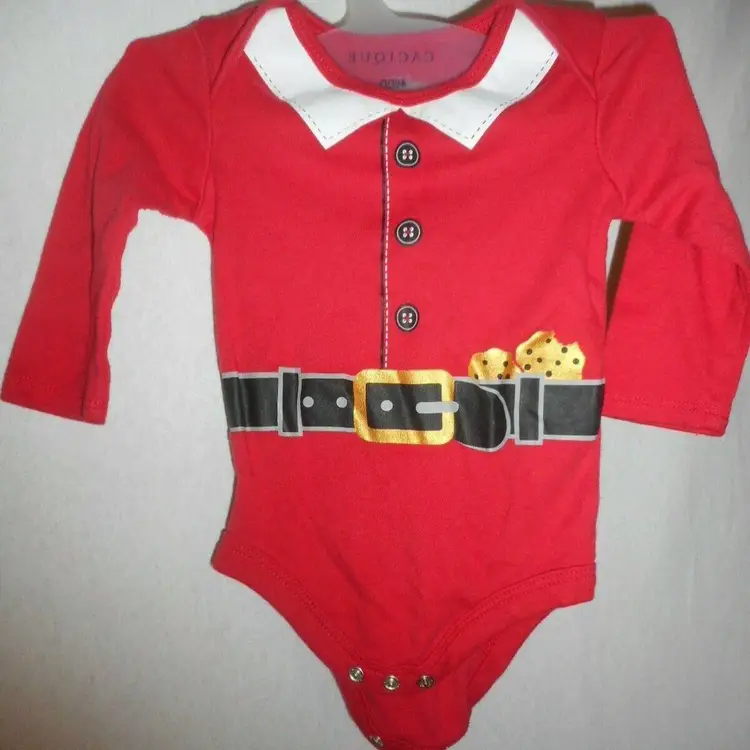 Cute red Santa outfit Holiday one piece bodysuit 12m