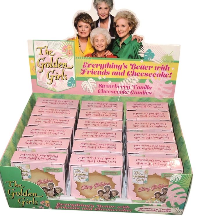 Stocking Stuffers - The Golden Girls Strawberry Vanilla Cheesecake Candies -One Case Lot of 18