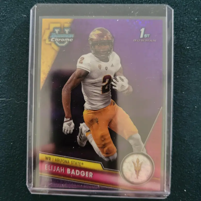 Elijah Badger 2023 Bowman Chrome U Elijah Badger Purple Diamond Refractor 212/399 Florida Gators