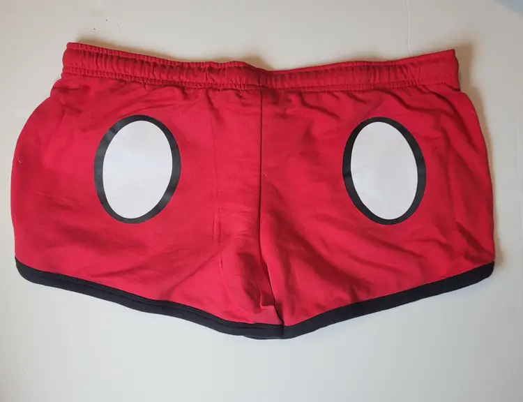 Disney Mickey Mouse Red Knit Lounge Shorts Junior's Large 11/13 - New With Tags
