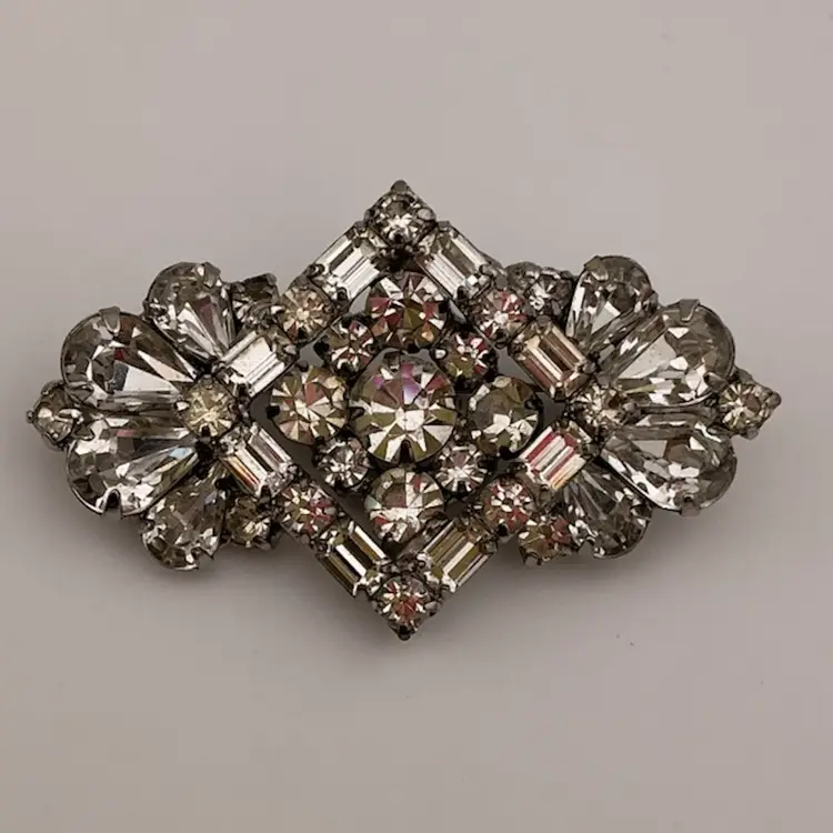 Weiss Rhinestone Brooch Clear Stones