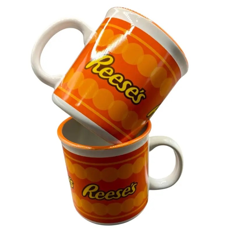 2 Cups, Mugs Coffee/Tea Galerie Reese's Peanut Butter Cups 10 oz. Ceramic Orange