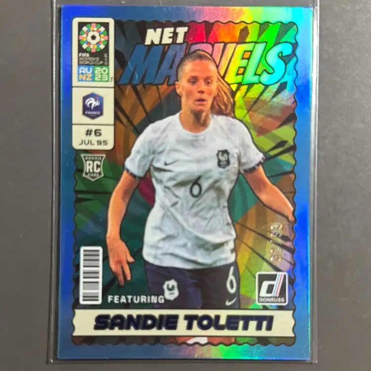 Sandie Toletti #’d Lot - Donruss Women’s World Cup Soccer 92/99 - Topps Chrome Real Madrid 7/150