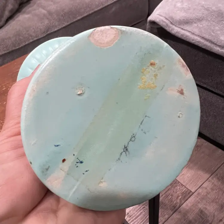 007 Vintage Vintage Haeger Pottery Vase Dove Love Birds Fluted MCM 1970s Light Blue