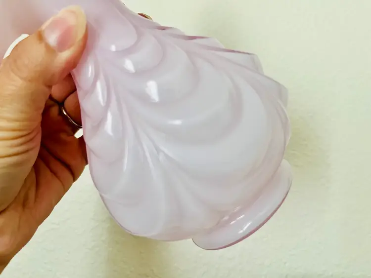 Vintage Fenton Dusty Rose Overlay Drapery Glass Vase