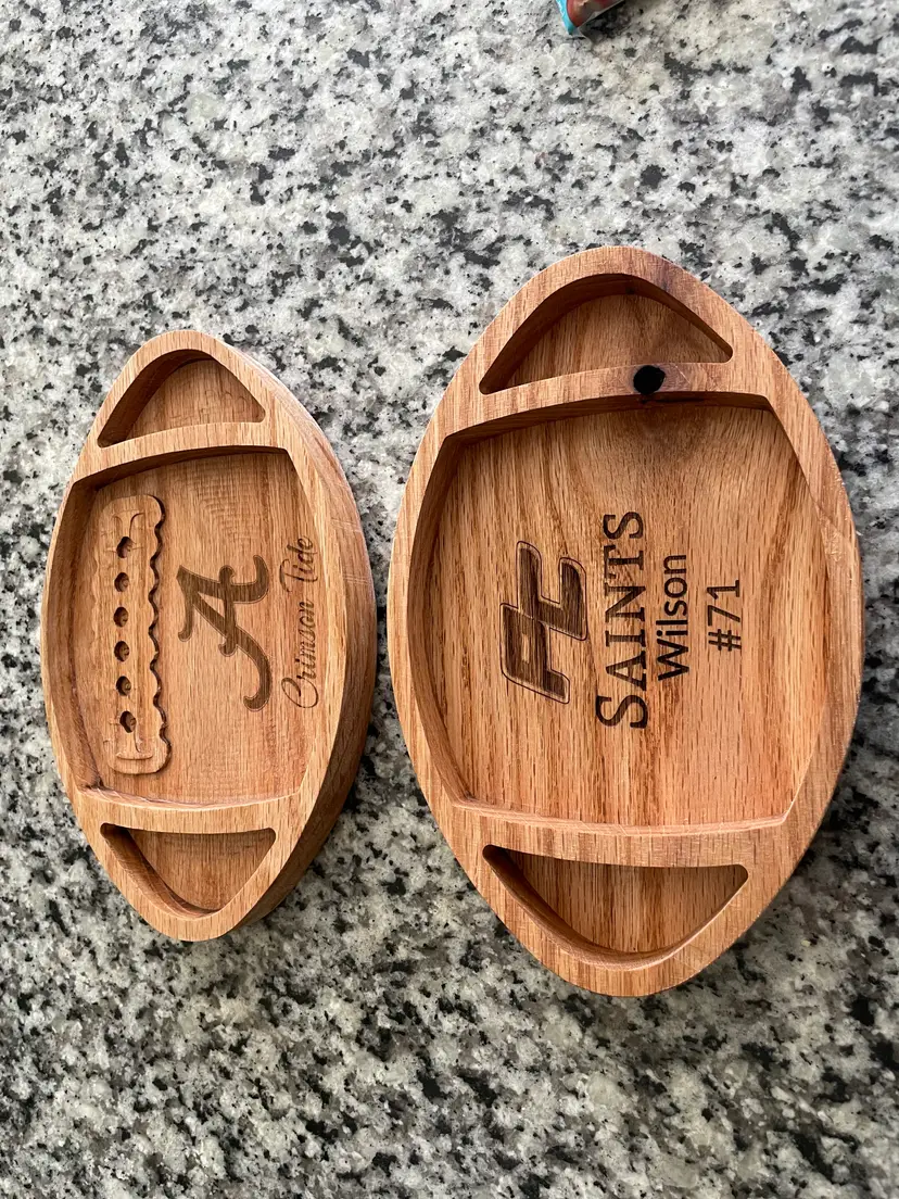 Custom Engraved Football  Trays