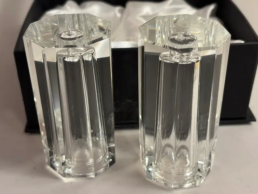 Vintage Oleg Cassini Crystal Square Salt and Pepper Set