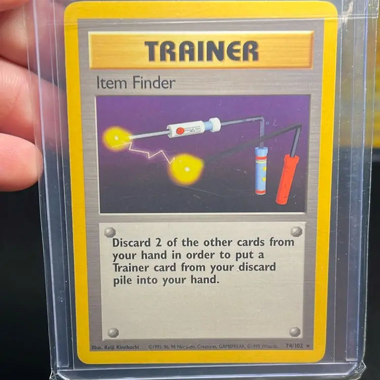Item Finder (74/102), a Rare Trainer Pokémon TCG Base Set 1999