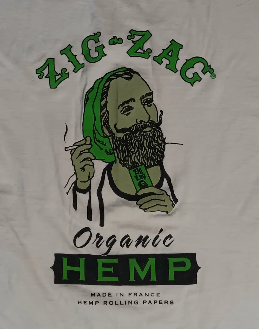 Zig Zag organic hemp Rolling Papers t-shirt NEW nwot pot ganja hippie marijuana