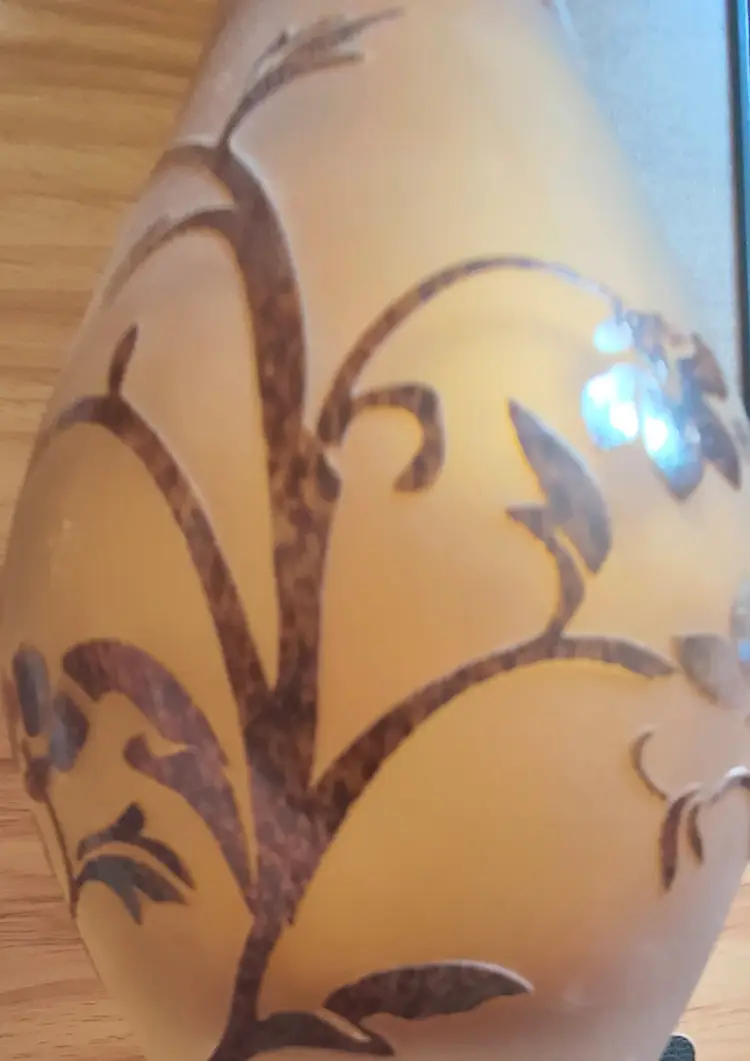 Frosted Amber Vase Brown Deco