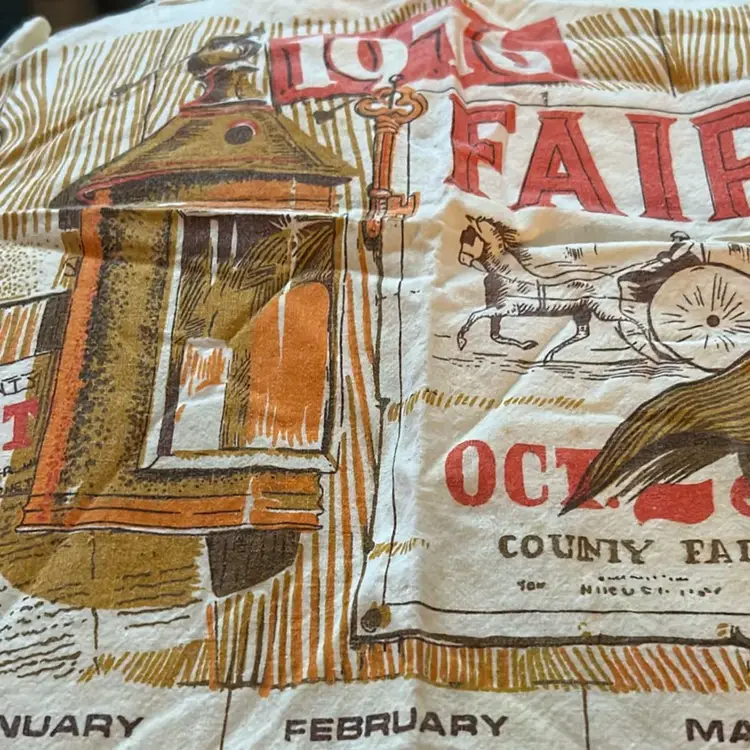 Cloth Kitchen Calendar 1976