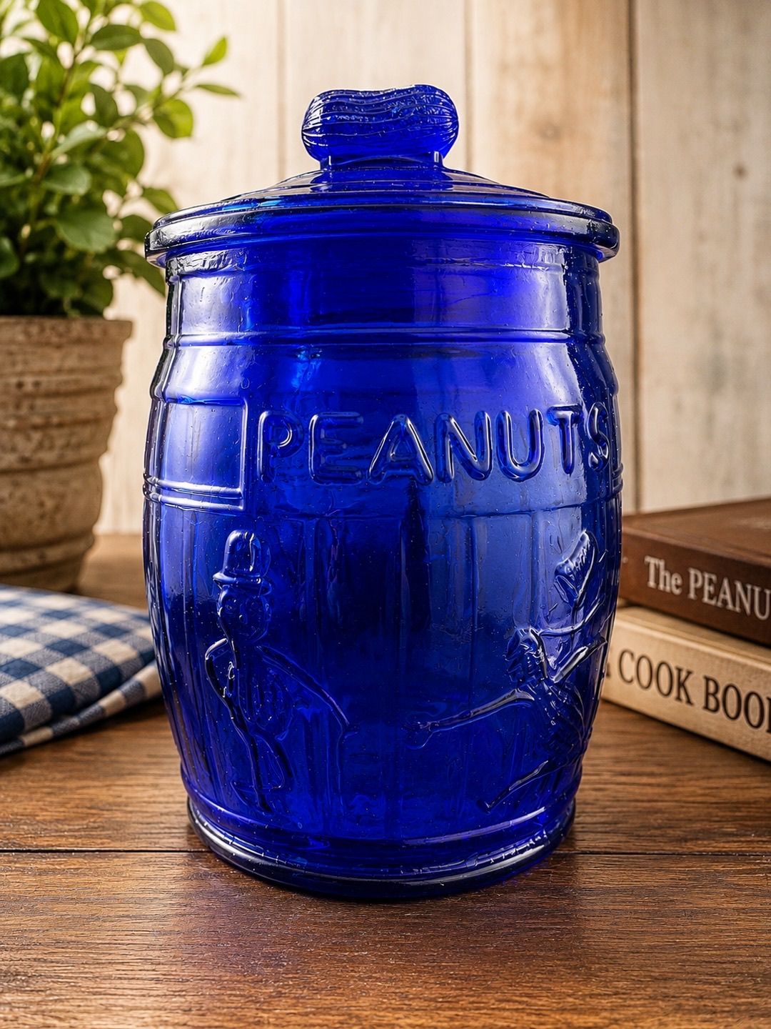 Niknax · #01 - Vintage Hazel Atlas Cobalt Blue Glass PEANUTS