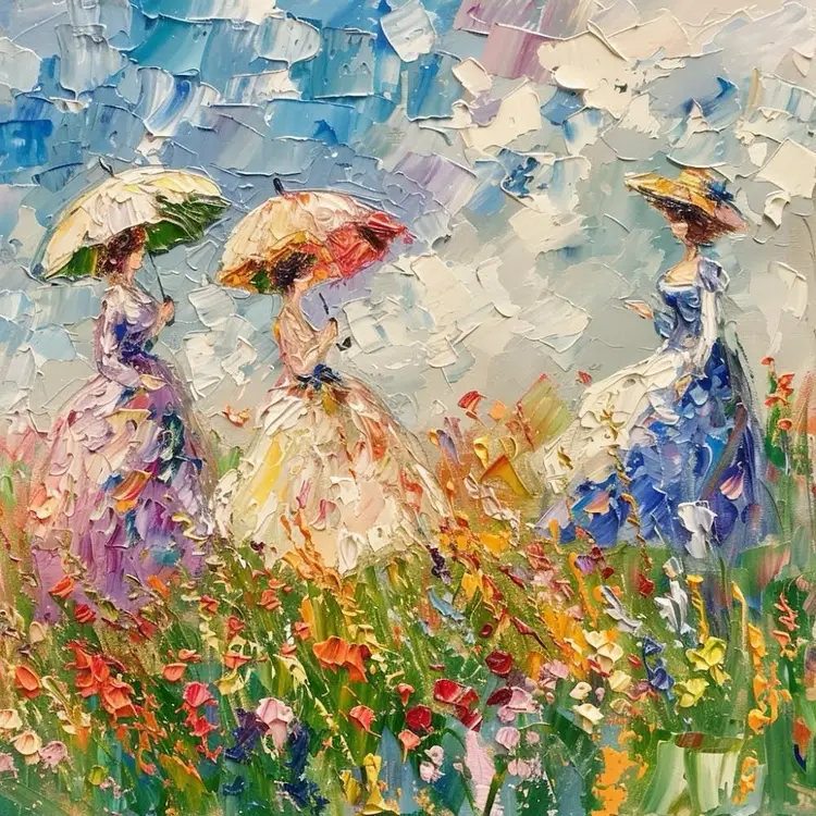 Three Ladies By Kevin George - 8” X 8” Canvas Print