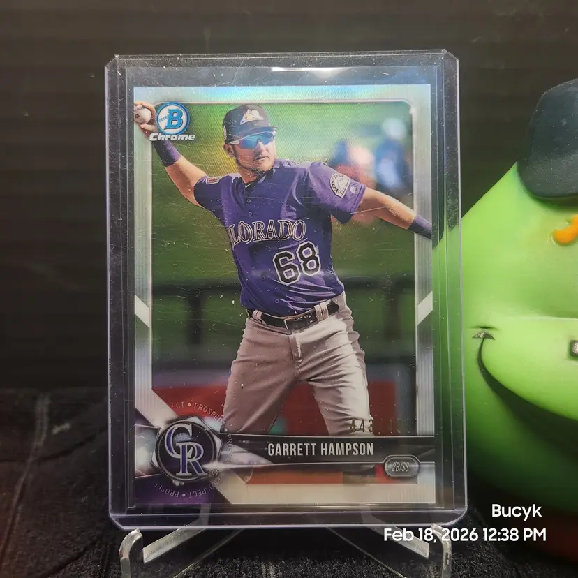 2018 Bowman Chrome Refractor - Garrett Hampson Colorado Rockies 443/499