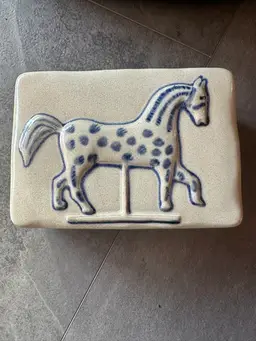 Stoneware Horse Trinket Box