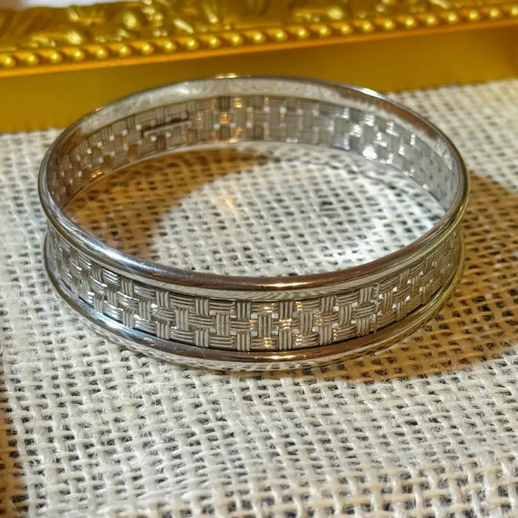 Sterling Silver Woven Bracelet 2.5” Opening