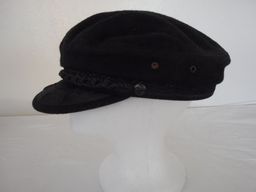 Vintage Woolen Greek Fisherman's Cap Hat Black Made in Greece Estate Find