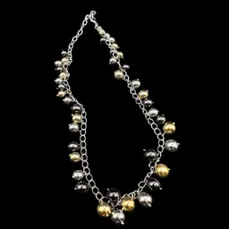 Talbots Gold And Silver Tone Weighted Bauble Orb Necklace, 20”L