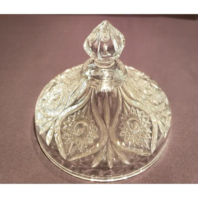 Vintage Nachtmann Florenz Pattern Bavarian Crystal Candy Dish Lid Germany (LID ONLY)