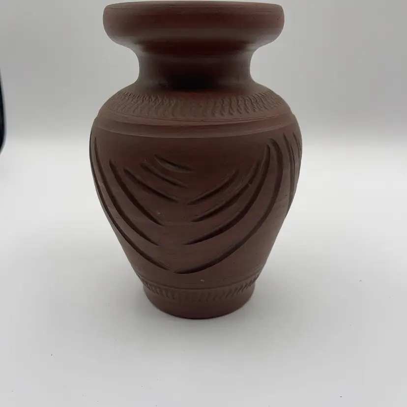 Handarbeit West German Pottery Vase Signed 6”
