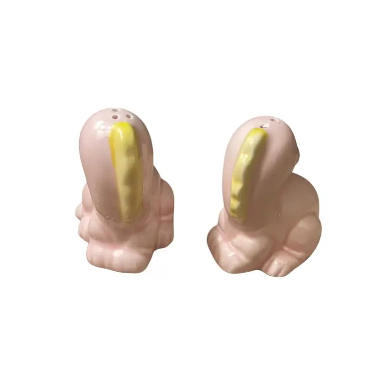 #01 Salt & Pepper Shakers Pink Dinosaurs