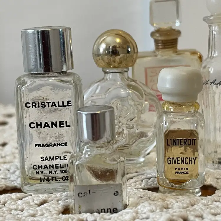 Vintage Mini Perfume Bottles Lot Chanel Schiaparelli Givenchy Etc. Empty