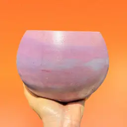 5.5” Teal & Peach Globe Concrete Planter