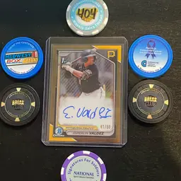 2024 Bowman Chrome Esmerlyn Valdez 1st Auto Gold Pirates CPA-EV 41/50