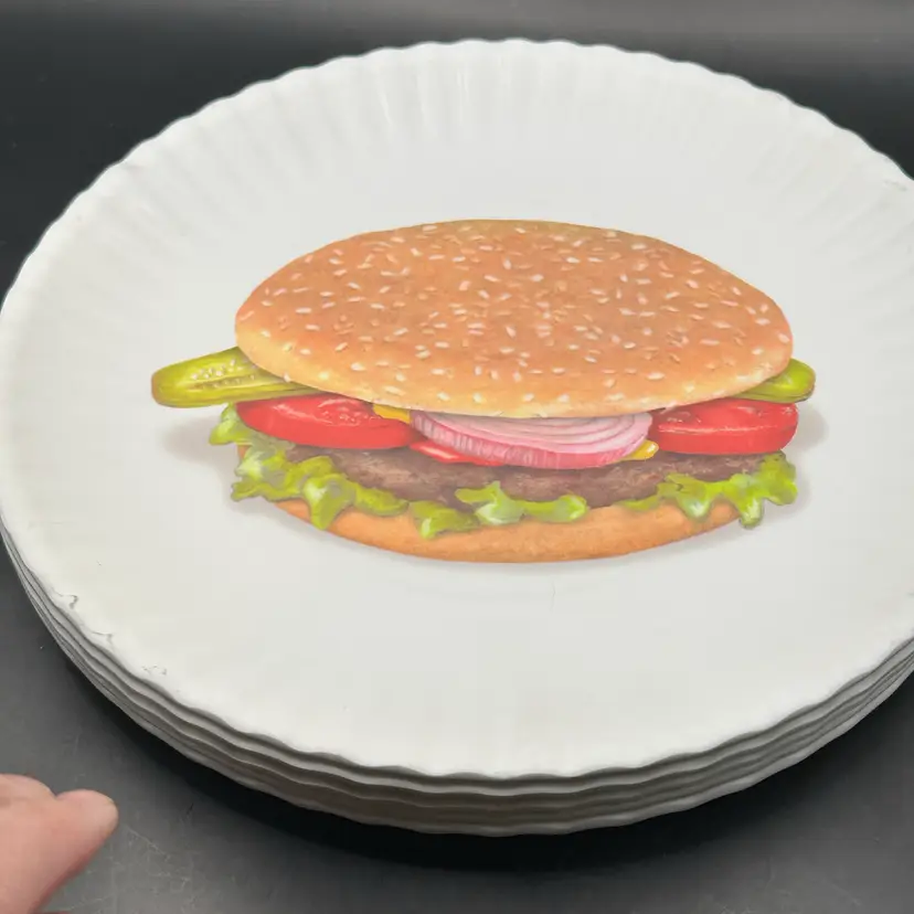 One Hundred 80 Degrees Melamine Dinnerware Luncheon Plate - Set of 5 Motifs