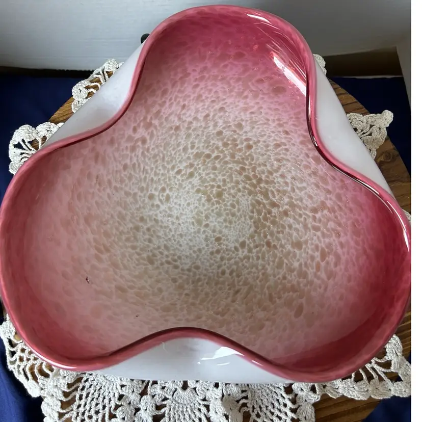 Vintage Murano Cased Glass Dark Pink Aventurine