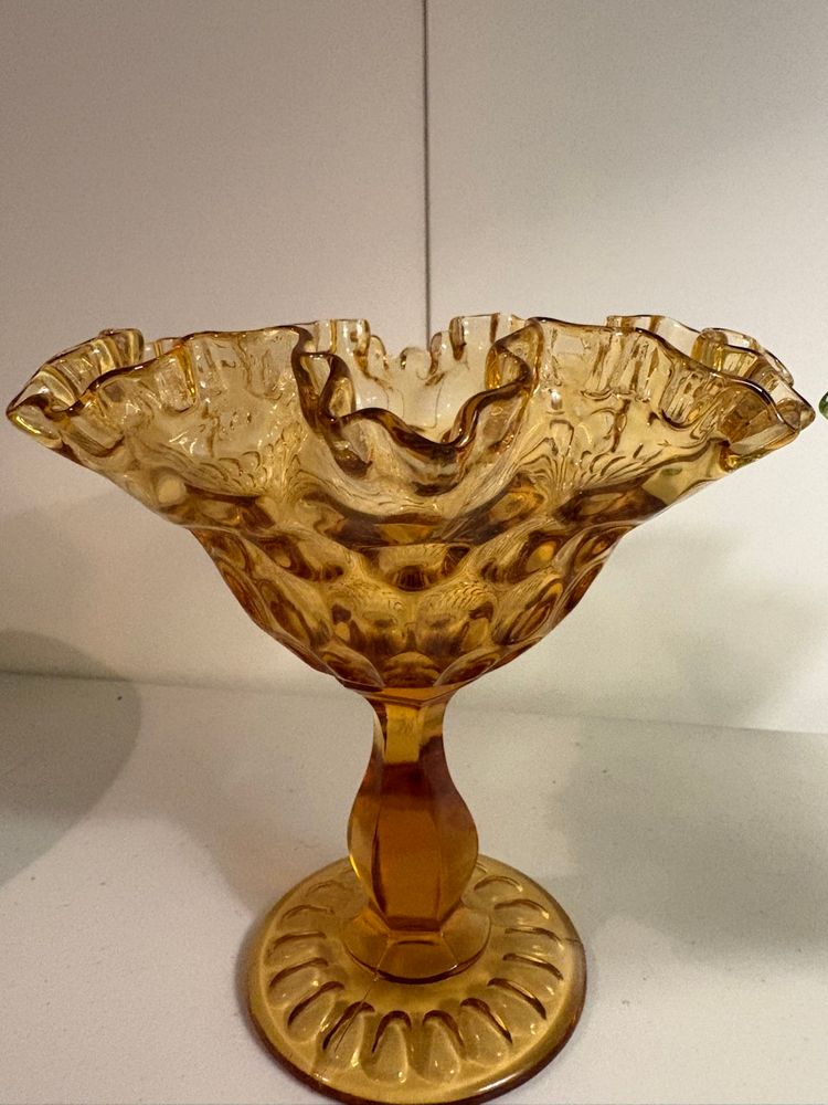 A Pair Of Vintage Fenton Art Glass Compotes