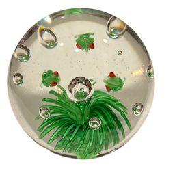 “Hoppers X 3”. Vintage Art Lampwork Three Frog Magnum Paperweight - 4.25”