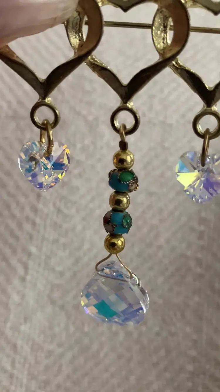 Articulated AB Heart Brooch