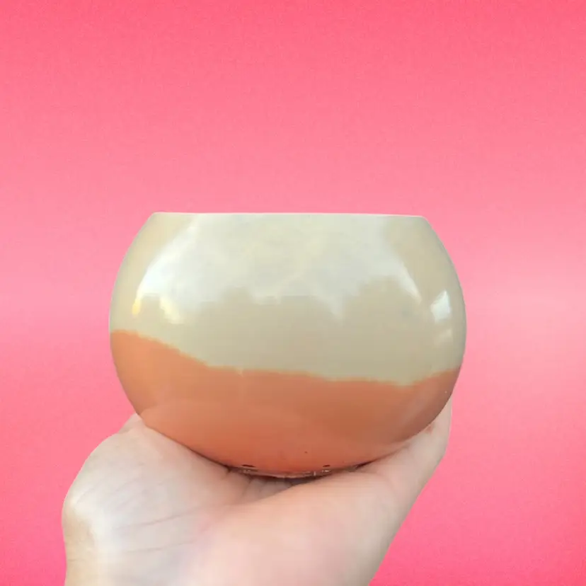 3.25” Peachy Concrete Globe Planter