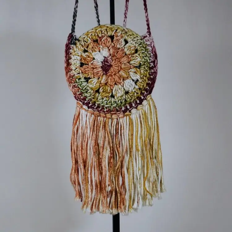 Set of (6) wholesale lot Handcrafted Crochet Cotton 6-Inch Cross Body Toddlers Purse