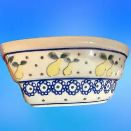 Heart Shaped Polish Pottery Dish Bolelslawiec Pear Design