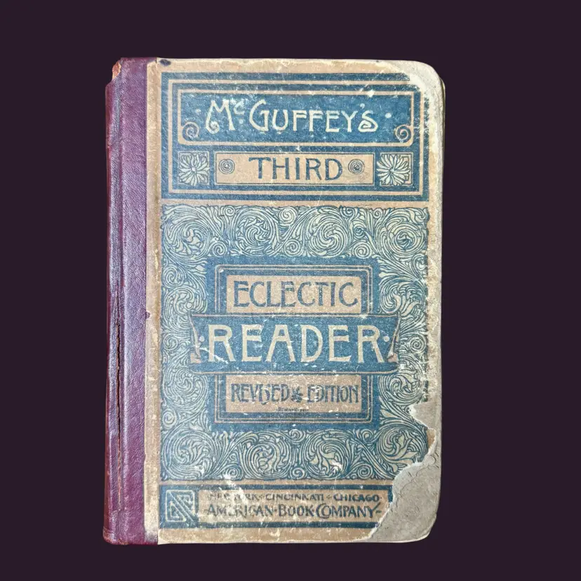 Antique 1879 McGuffeys ECLECTIC READER, Third Hardcover Book READ