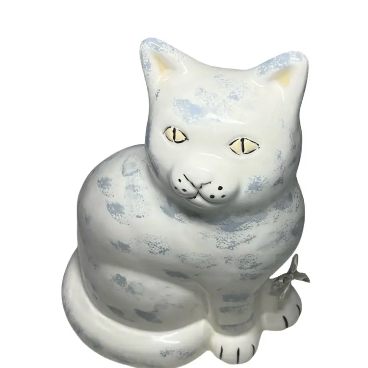MCM Ceramic Cat Figurine With A Grey Wash