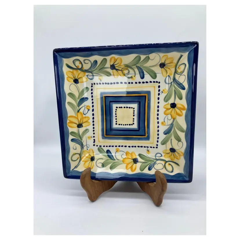 8" Plate Hand-Painted * Earthenware * Tabletops Gallery *BELLA FLORA