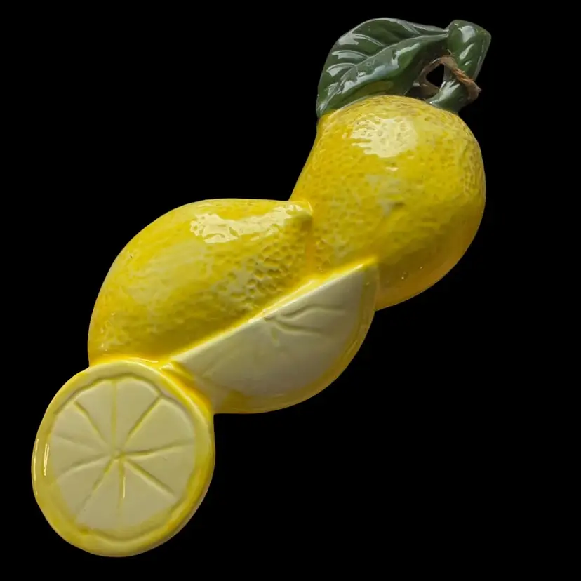 VTG Ceramic Triple Lemon Wall Hanging Decor 9βx3.5β