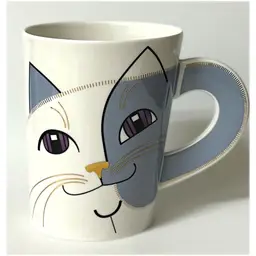 Sophisticats Dunoon Bone China Cat's Face Coffee Mug by Anne Searle England 4.5 in