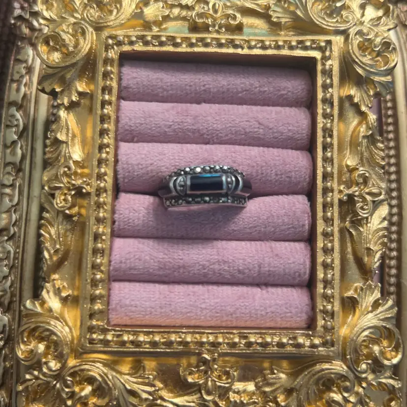 Vintage Art Deco Inspired Onyx & Marcasite Ring