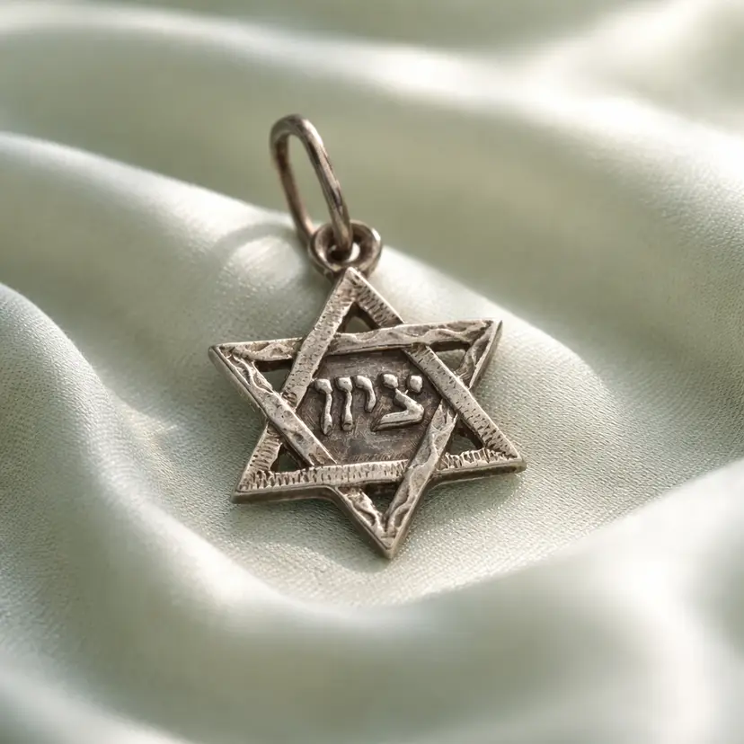 Sterling Silver Star of David Pendant, .75"