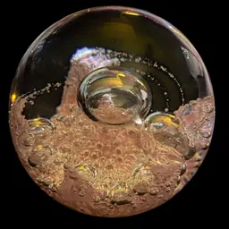 #31- Vintage Selkirk Art Glass Paperweight - Pinks 2.5"